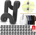 80Pcs Space Saving Hanger Hooks, Plastic Hanger Connector Hooks Black