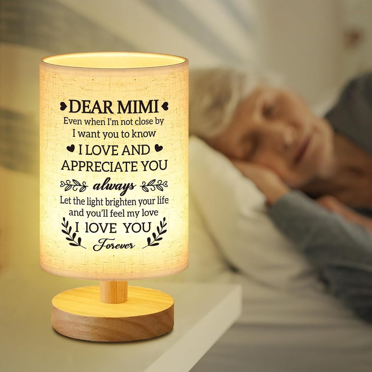 Mimi Gifts from Grandkids, Fabric Bedside Table Lamp Presents