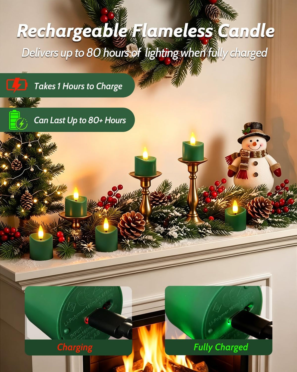 6 Pack Small Rechargeable Flameless Candles with Remote Timer