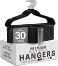 Utopia Home Velvet Hangers, Black, 30 Pack