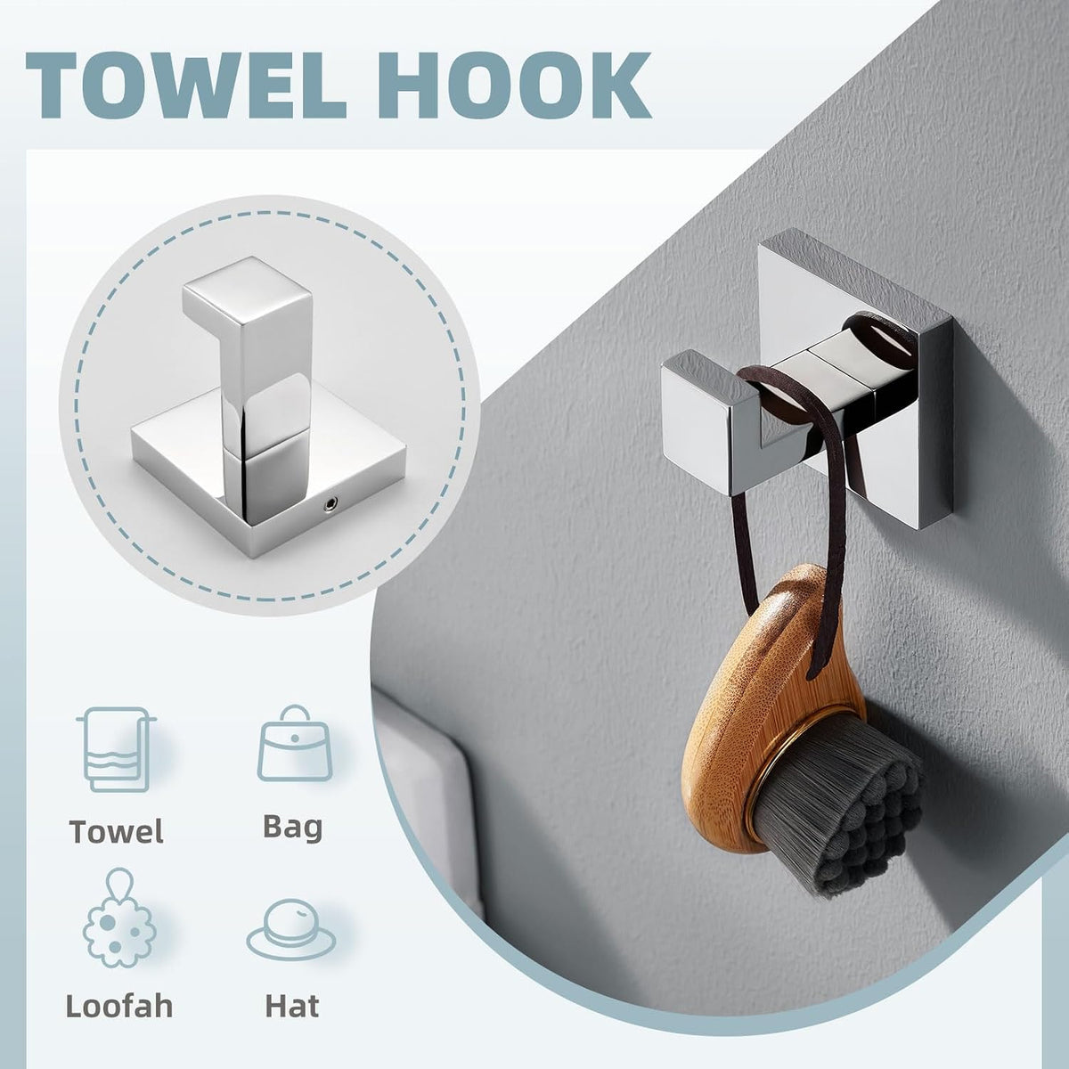 Angle Simple Bathroom Hardware Set 4-Piece, Polished Chrome