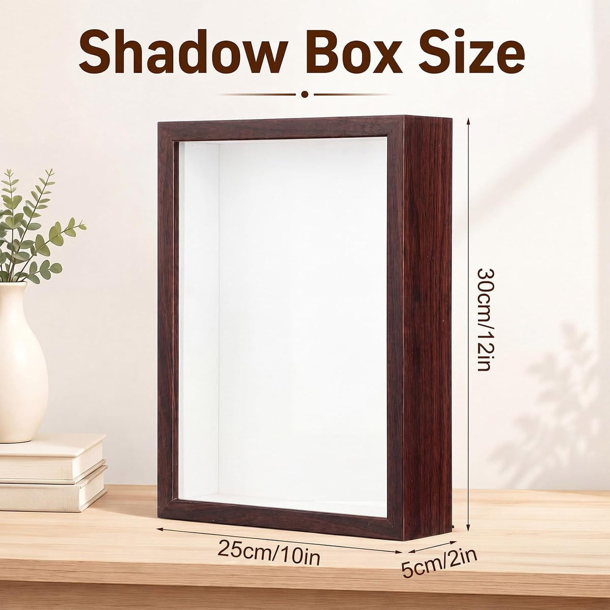 4 Pack 10x12 Shadow Box Frame, Walnut Display Case with Felt Back