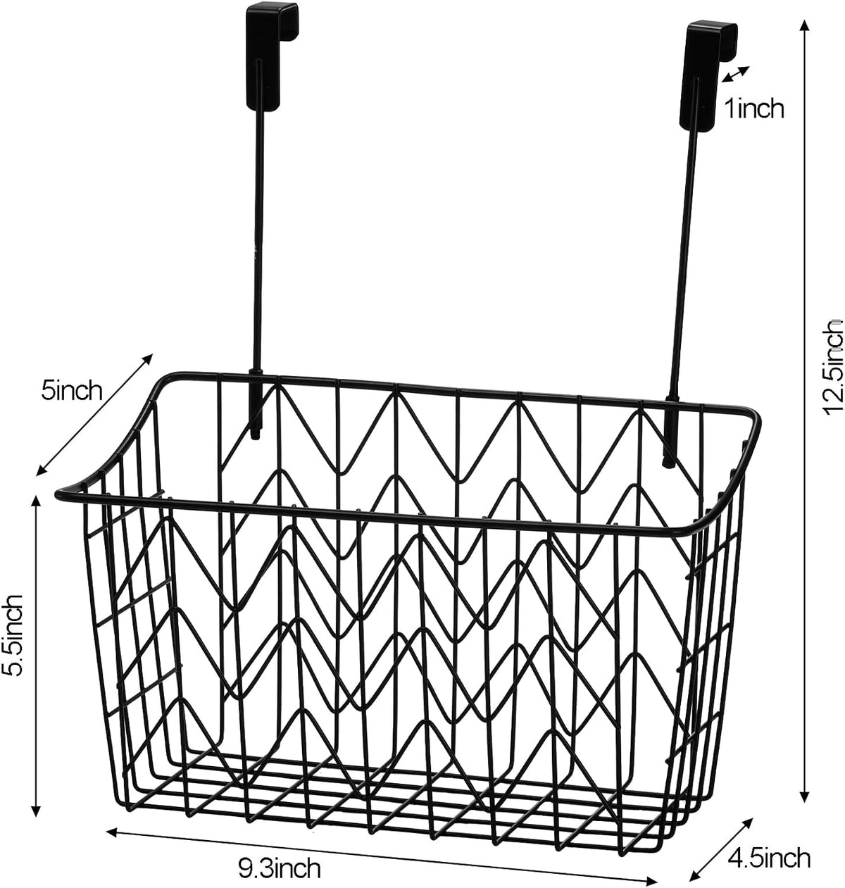 AVLA 2 Pack Over The Cabinet Door Organizer, Grid Storage Baskets with Hooks, Metal Wall Hanging Basket Holder Rack, Wire Kitchen Sink Organization Bin for Bathroom Shampoo, Body Wash