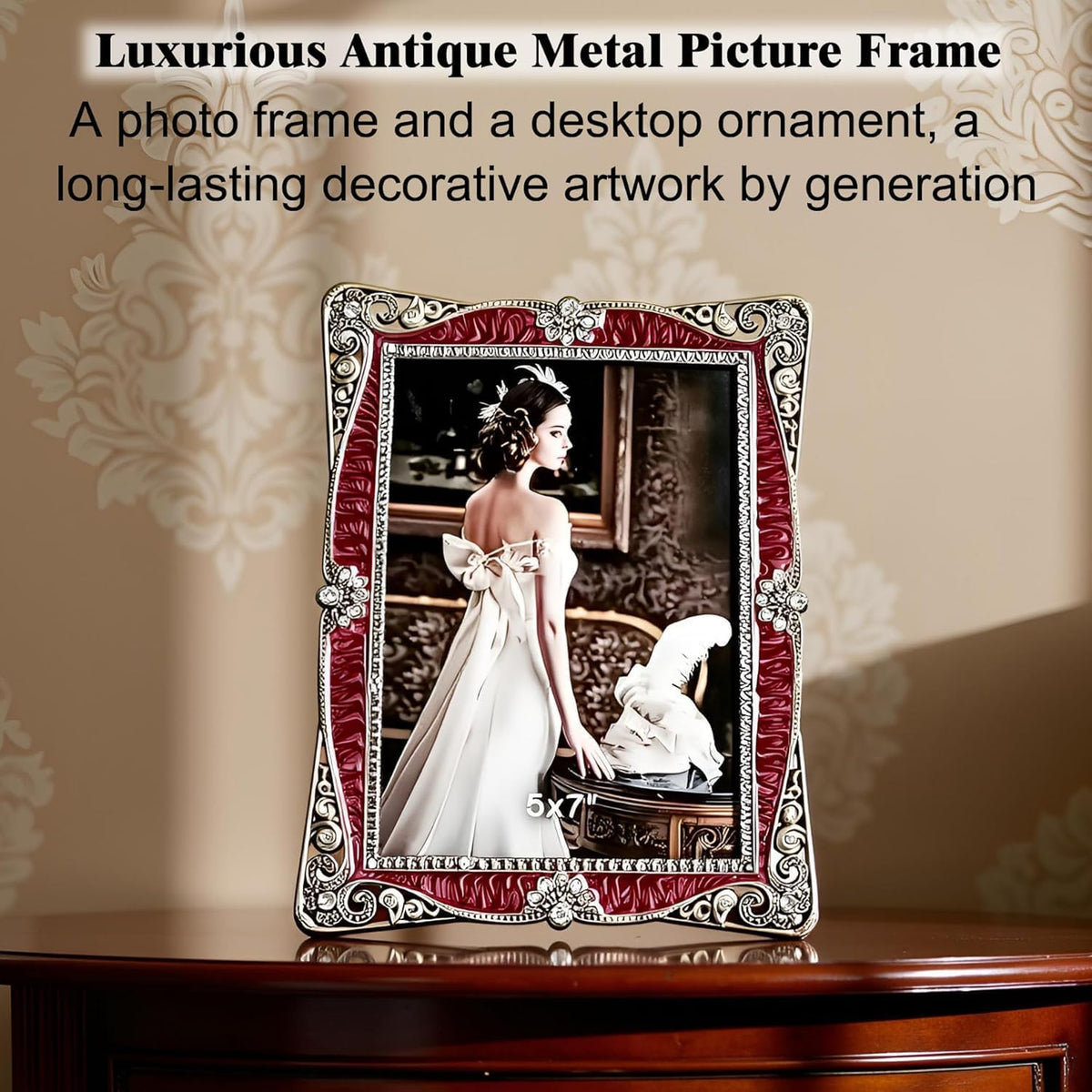 5x7 Vintage Metal Picture Frame, Retro Decoration,