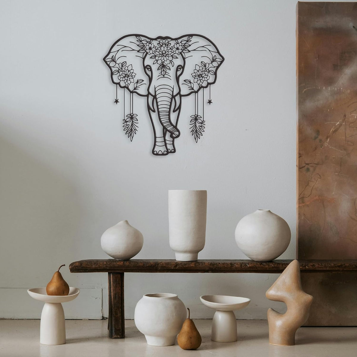 Rajukit Metal Elephant Wall Decor for Home