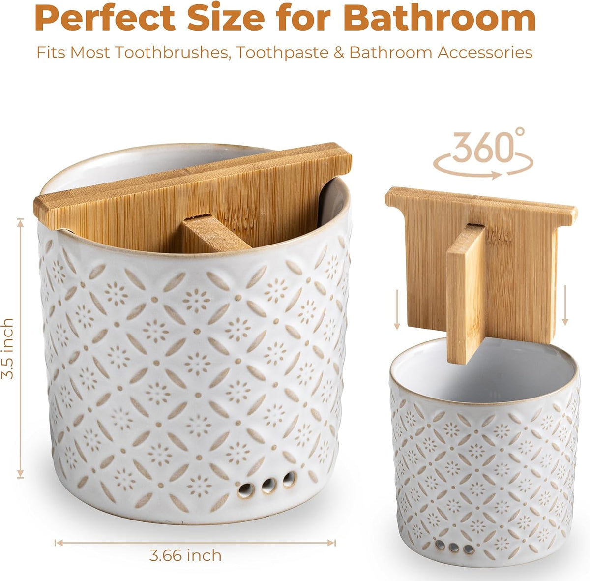Zoeeker Toothbrush Holders, Ceramic Electric Toothbrush & Toothpaste Holder