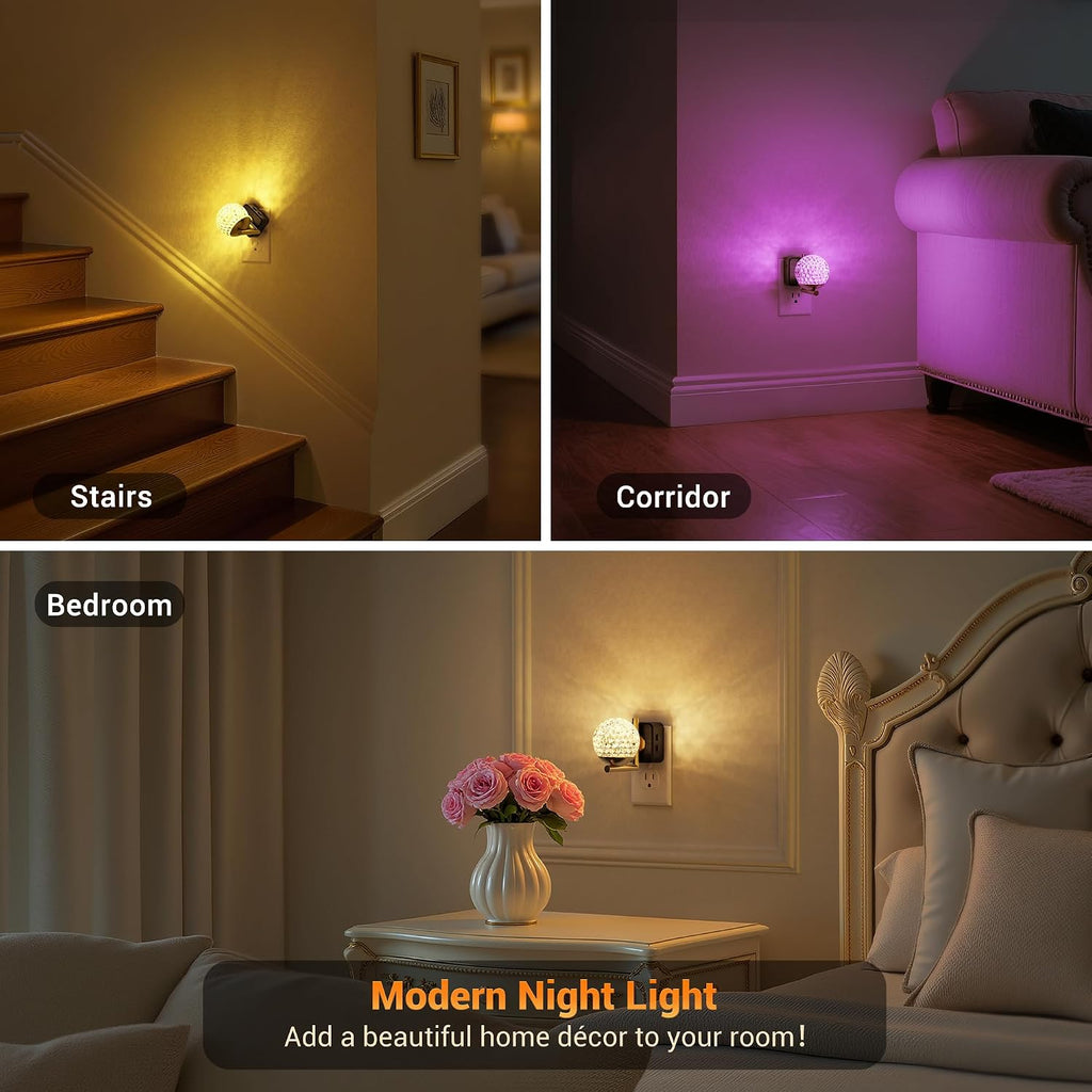 JandCase LED Night Light, 3000K Warm White & RGB Color Changing Night Light
