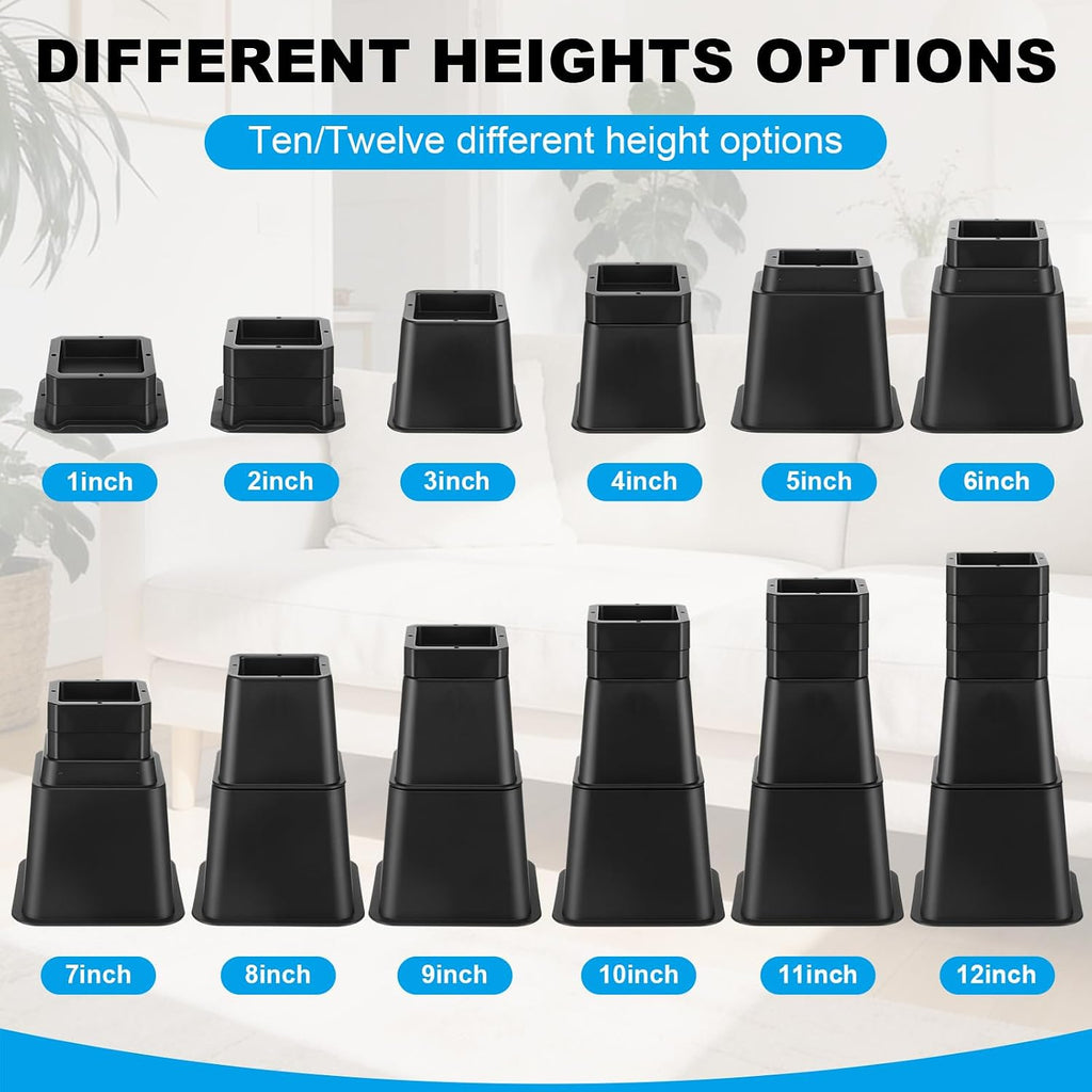 Relaxweex 28 Pcs Bed Risers Heavy Duty 1-12 Inch, Adjustable for Couch Sofa