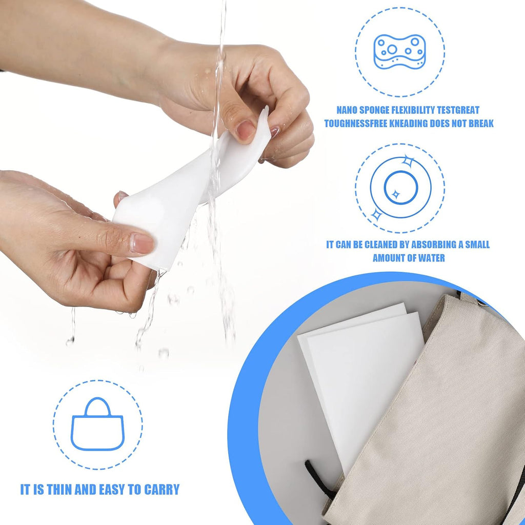 Sawysine 100 Pack Eraser Sheets Melamine Sponge Disposable Foam Pads