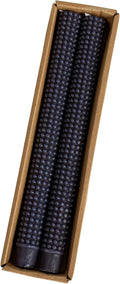 Creative Co-Op Hobnail Taper Candles in Box, Navy Blue, Set of 2