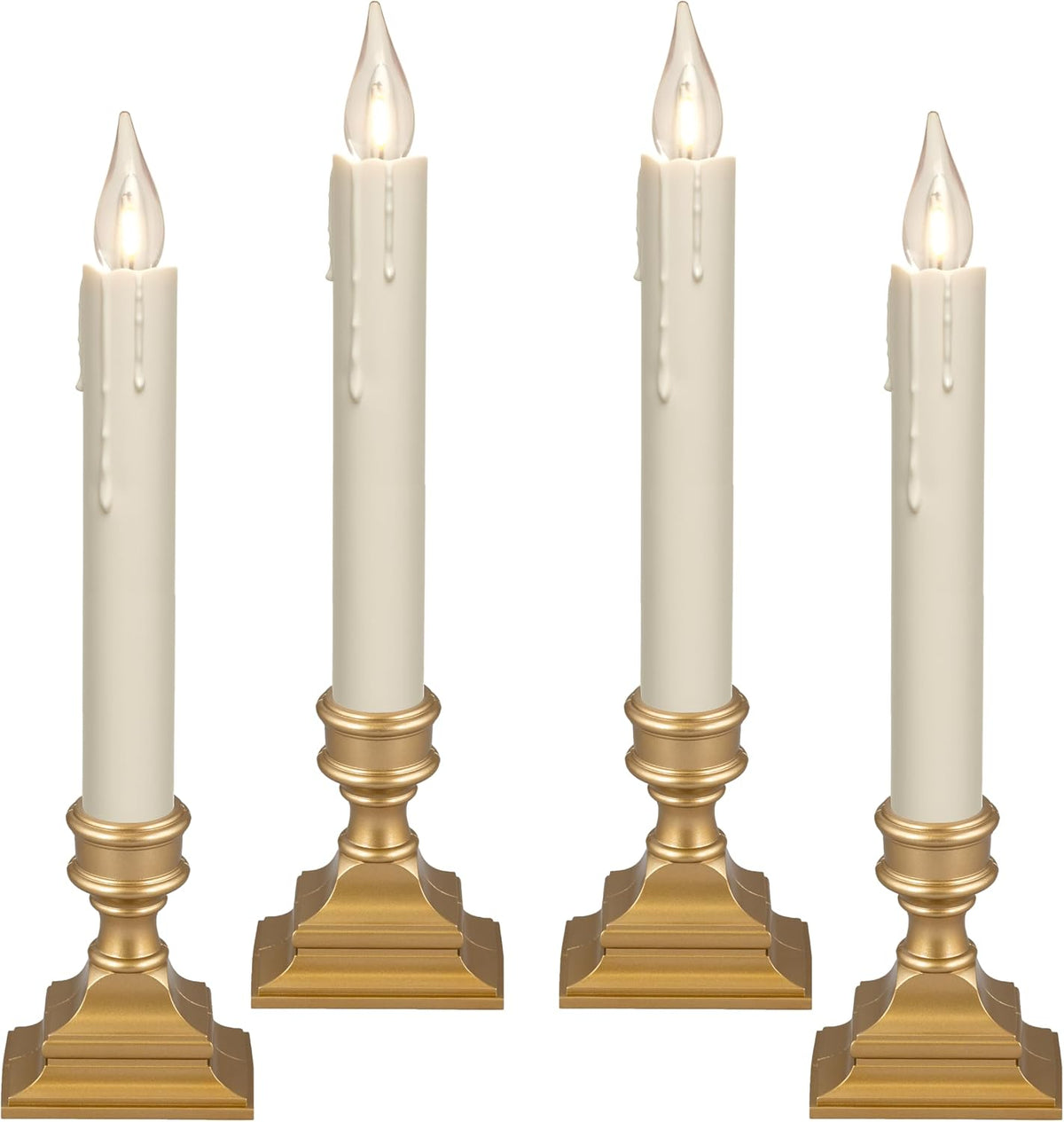 612 Vermont Vintage LED Battery Operated Window Candles with Timer (4-Pack)