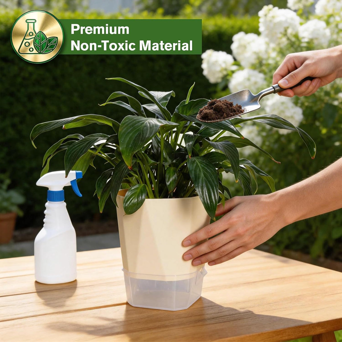 MIPON 3 Size Self Watering Hanging Planters with Macrame Plant Hanger