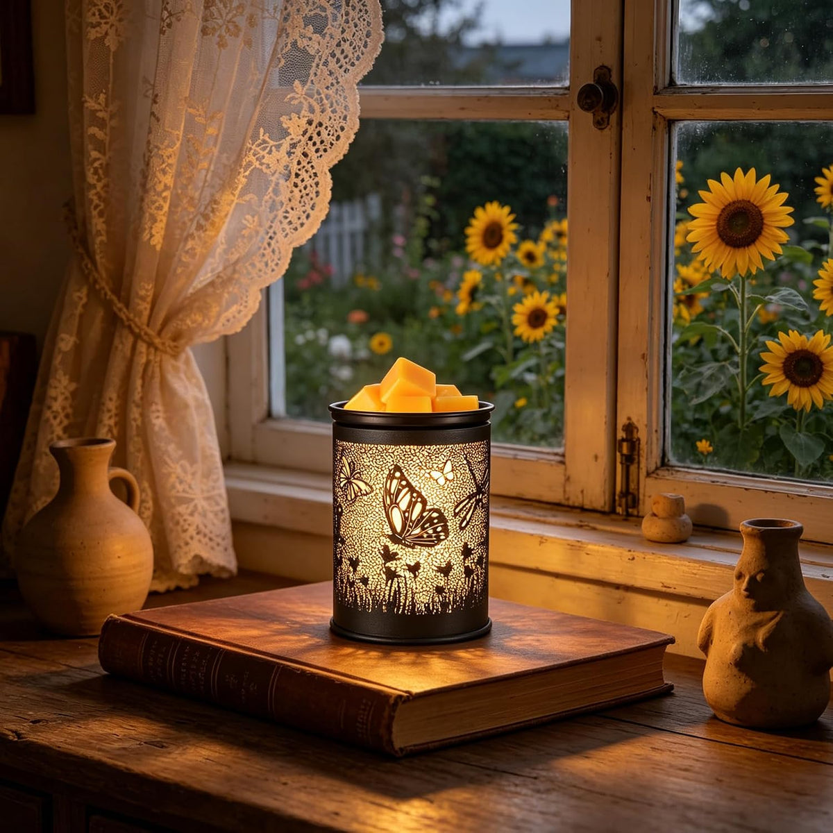 scentsy Wax Warmer for Scented Wax melt Warmer Wax Melter for Candle Making lamp Candle Warmer Plate Oil Burner for Home Decor and Gifts for Holiday （Dragonfly/Butterfly）…