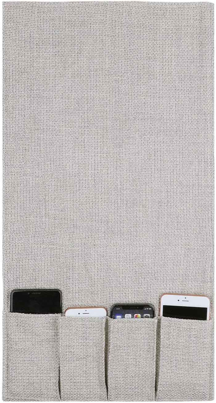 IPENNY Couch Sofa Armrest Organiser Chair TV Remote Holder Bed Storage Pocket Bag for Cellphone Tablet Notepad Book Magazines DVD Eyewears Drinker Snacks Holder Pouch