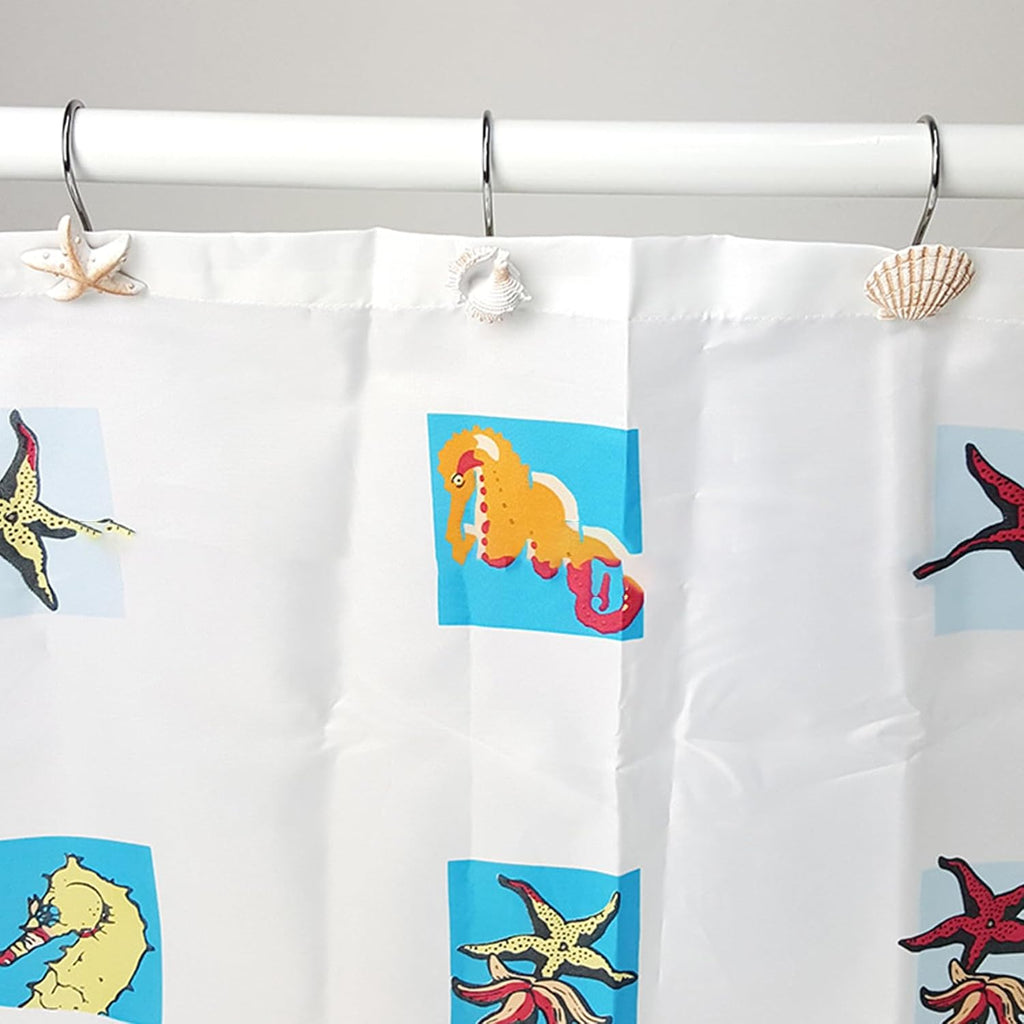 Coastal Decorative Rings Shower Curtain Hooks Resin Beachy Hangers