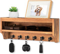 Nekon Key Holder Wall Mount, Pine Wooden Mail Organizer, Light Brown
