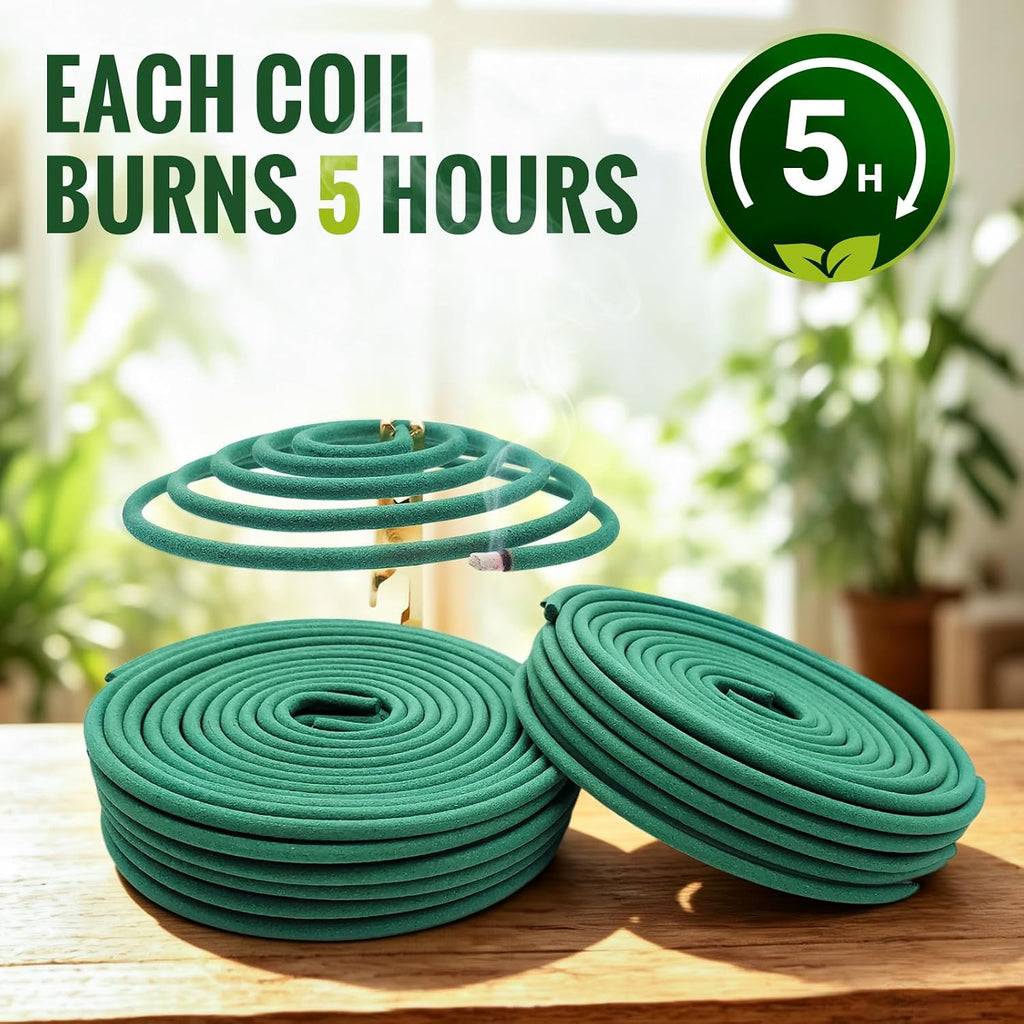 Citronella Coils 48 PCS – Citronella Incense Coil with Holder, Citronella Incense Coils Outdoor for Home Outside, Pool Side, Patio, Camping, Porches, Courtyards – Long Lasting Natural Scent