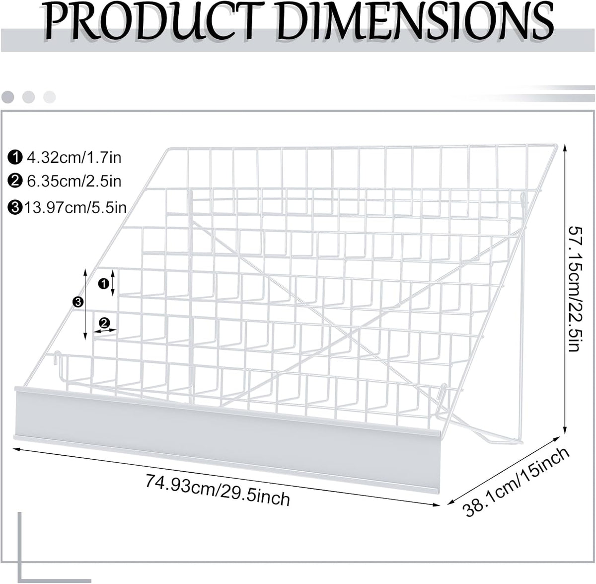 Queekay 6 Tier Wire Countertop Rack Comic Book Rack Wide Tabletop Display Magazine for Book Brochure Literature Greeting Card Shelf Holder Stand (White)