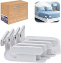 Upgrade Bed Sheet Holders for Corners, Lock Sheet Holders, Fasteners Sheet Keep Sheets Firm & Tight, Durable Heavy Duty Bed Fitted Sheet Clips, Sheet Locks, Fit All Mattress - 4Pcs White