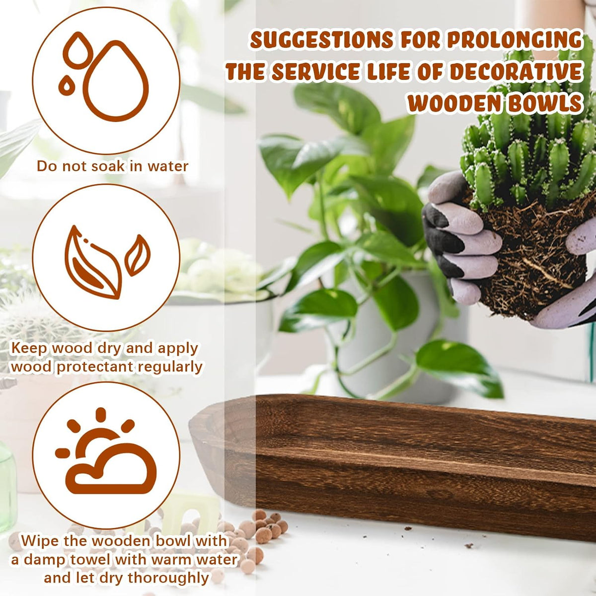 Tessco for you 2 Wooden Dough Bowls,10 x 6 x 2 Inch, 16 x 6 x 2 Inch,Brown