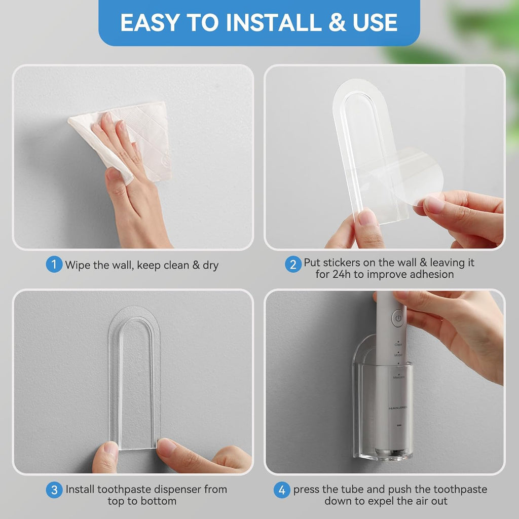 MOPMS Electric Toothbrush Holders Wall Mounted for Bathrooms 2Pcs