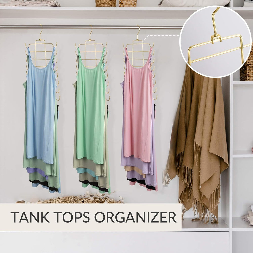 ZEDODIER 3 Pack Tank Top Hanger, Bra Organizer for Closet, Space Saving
