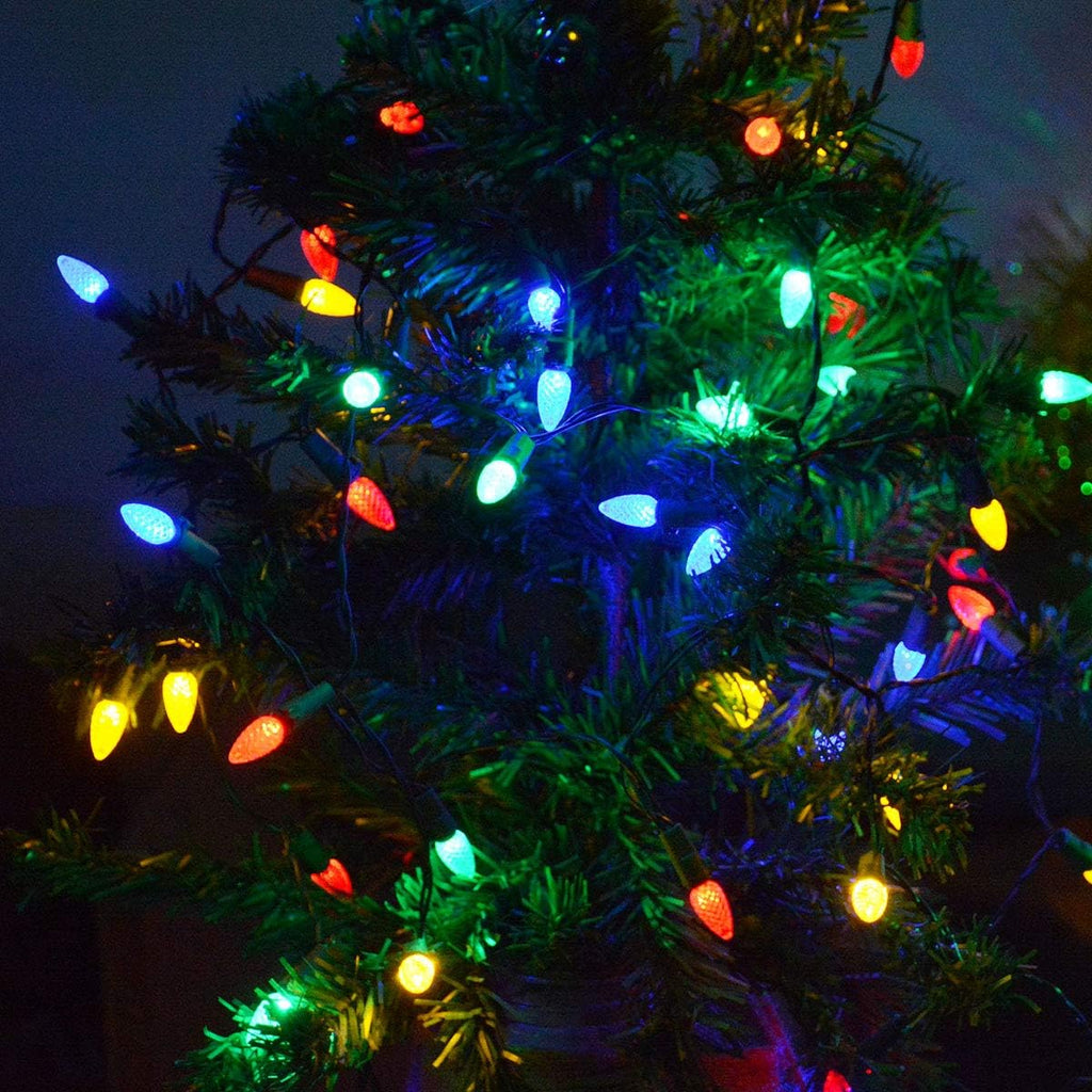 50 Counts Multi-Colored Led Christmas Lights, Battery Powered String Lights, Strawberry Shaped Fairy Lights for Christmas Wreath Garland Tree Decorations