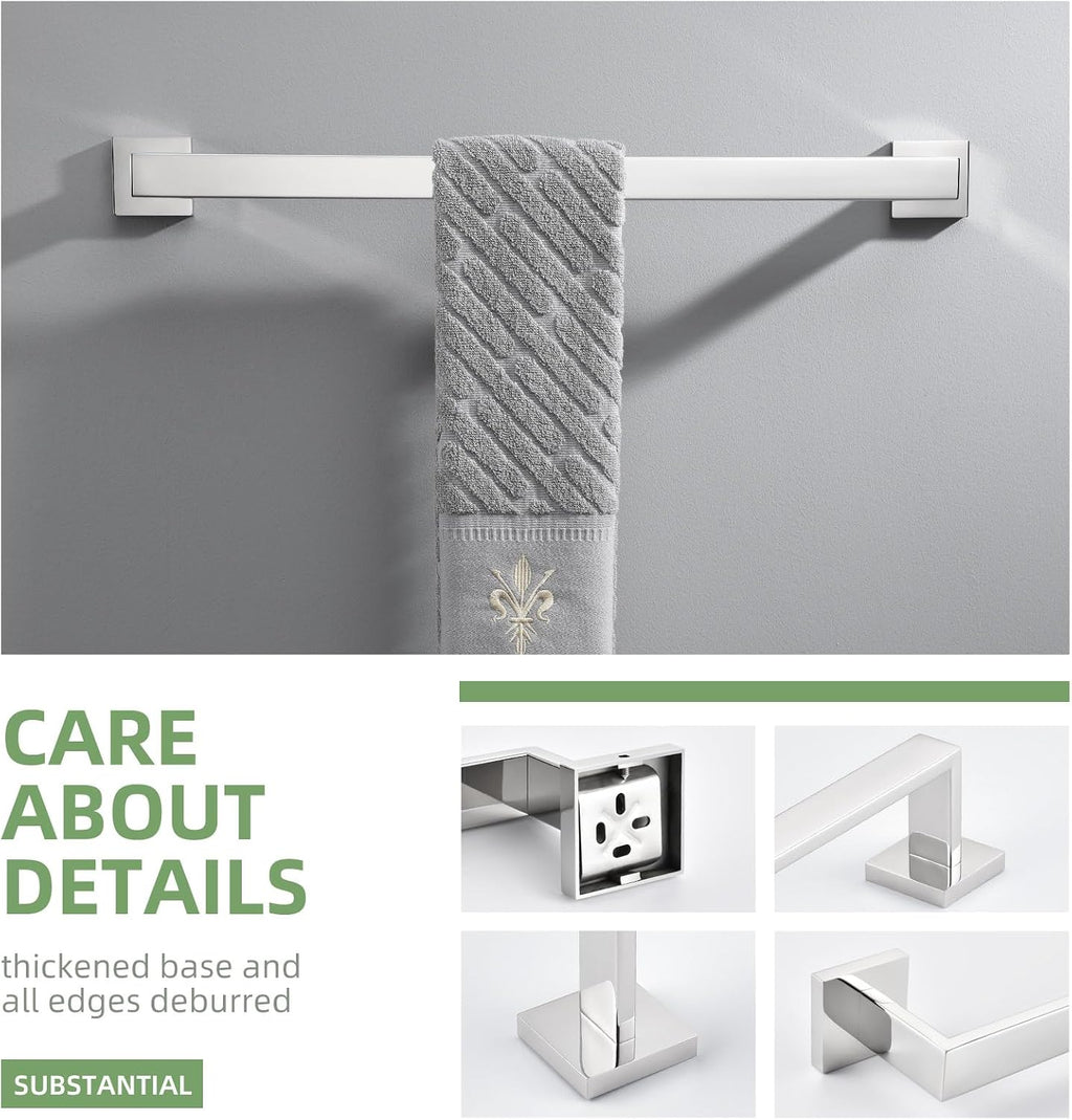 Angle Simple Bath Towel Bar 23.74 Inches, Towel Holder, Polished Chrome