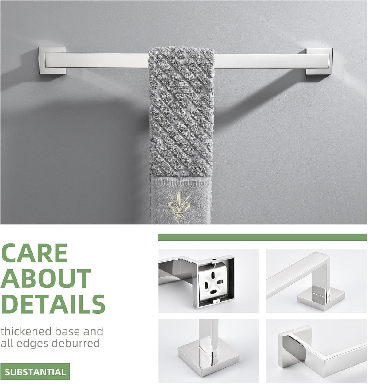 Angle Simple Bath Towel Bar 23.74 Inches, Towel Holder, Polished Chrome