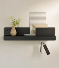 Kazai. Key Holder for Wall 'Holmsen' | Minimalist Key Hooks Design from Berlin | Modern Key Hanger with Metal Shelf | Key Hook Wall Mounted as Hallway Furniture | Black