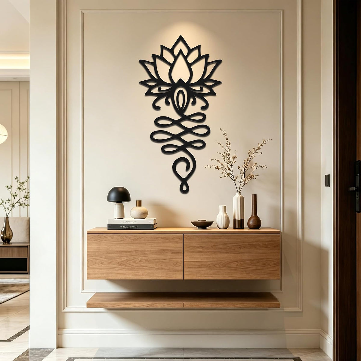 Xedatric Lotus Wall Decor Metal Sculpture for Yoga Room Meditation Decor