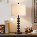 Lovlast 27" Farmhouse Modern Black Table Lamp for Living Room Bedroom