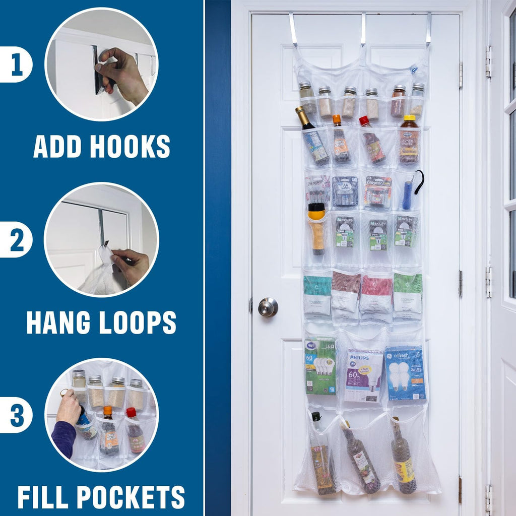 Cruise On Large Mesh Over-the-Door Hanging Organizer, 34 Pocket, 24x60 in