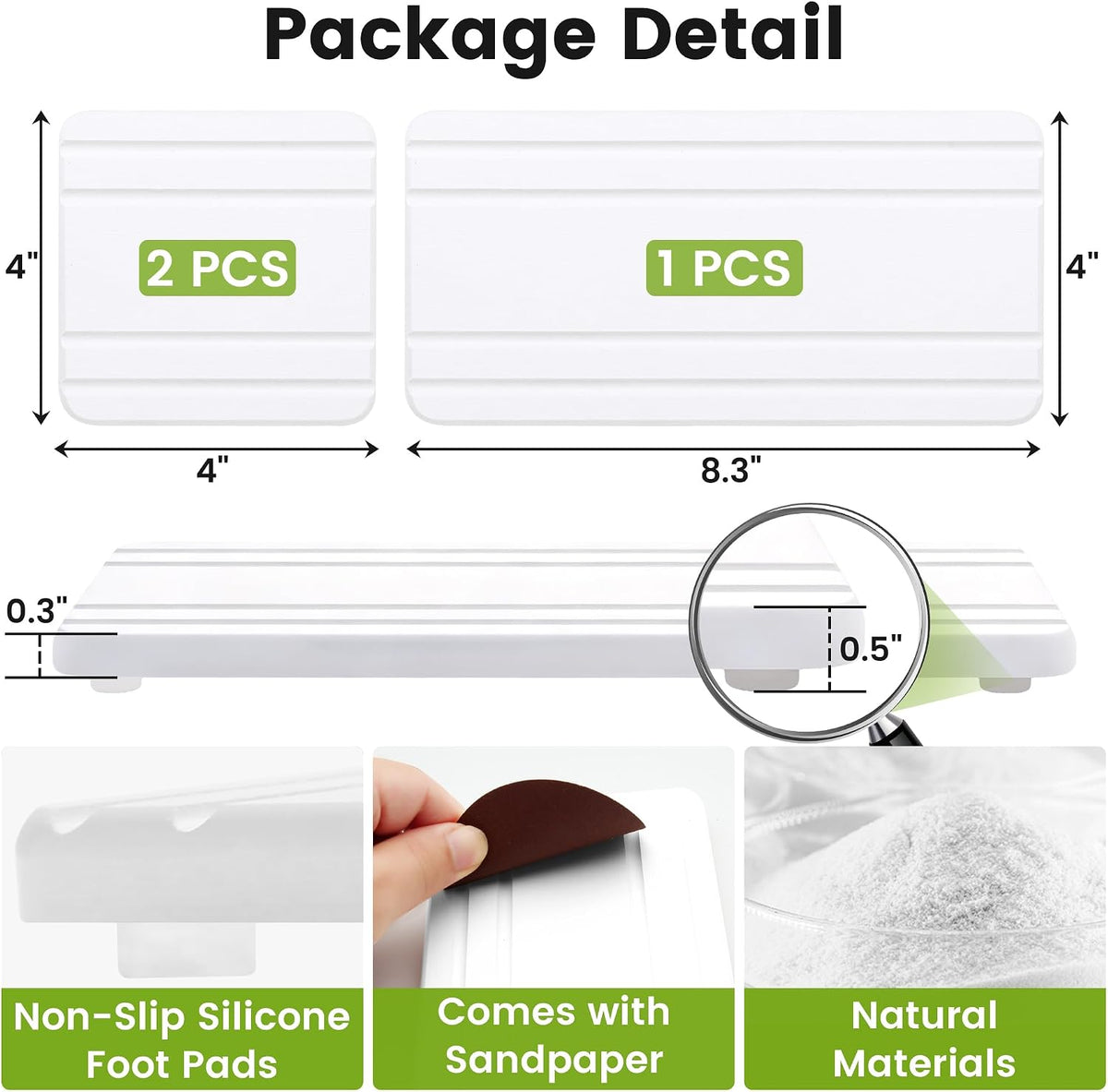 3PCS Diatomite Water Absorbing Stone Tray for Sink, Fast Drying Stone Drying Tray, Faucet Mat for Kitchen Sink and Counter, Bathroom Trays, Holders & Vanity Organizers White-Multi-Oval-8.3"x 4"+4"x 4"