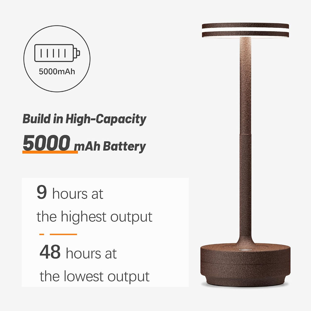 Hapfish 2 Pack Rechargeable Table Lamps,5000mAh Battery Powered Lamp