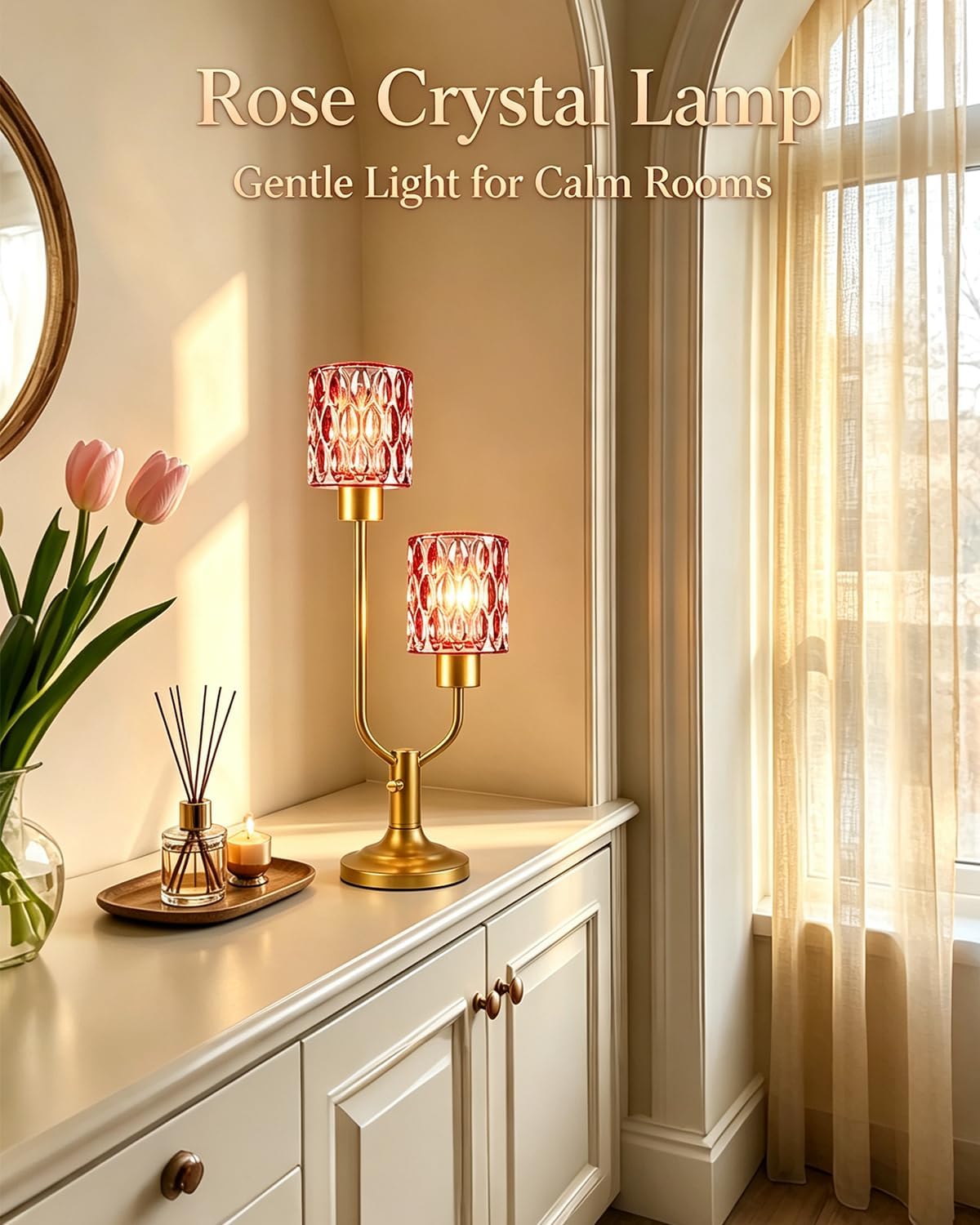 Lightdot Mid Century Modern Table LampVintage Lamp Red Glass Gift Dimmable