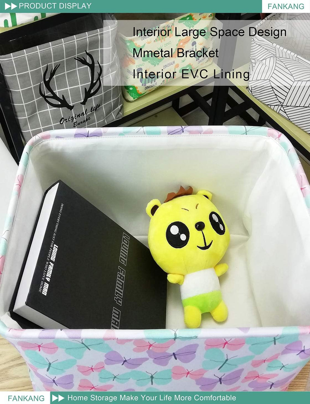 Rectangular Butterfly Laundry Basket