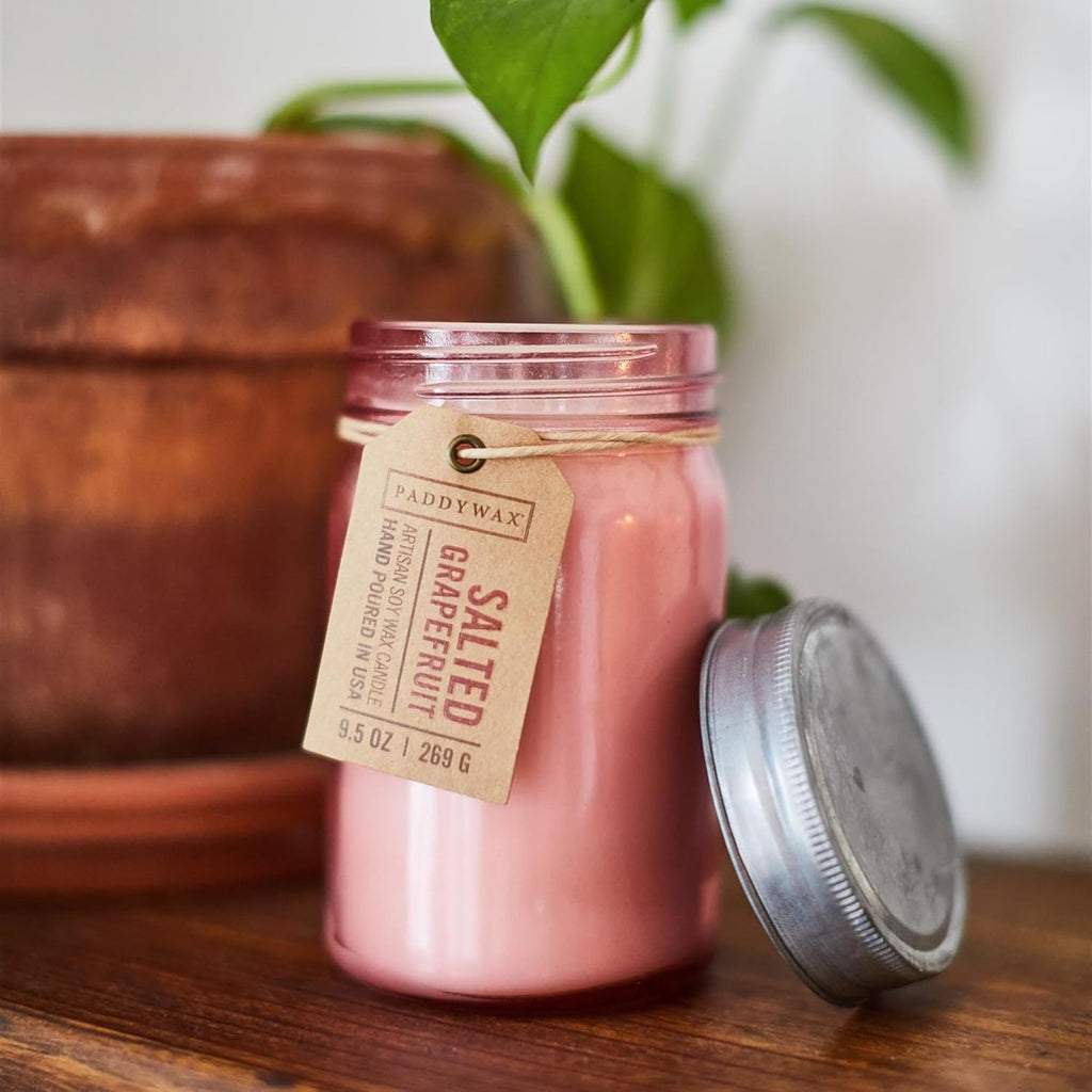 Paddywax Relish Soy Wax Artisan Candle, Salted Grapefruit, 9.5 oz