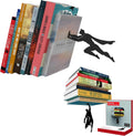 Artori Design Superhero Bookends & Floating Shelf Bundle – Hidden Metal Bookends & Invisible Wall Shelf – Heavy-Duty, Decorative Bookshelf Organizer for Comic Book Lovers, Kids, Teens & Adults
