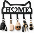 Cat Key Holder for Wall, Metal Key Rack with 5 Hooks, Cute Cat-Shaped Wall Mounted Key Organizer, Decorative Key Hanger for Entryway, Hallway, Kitchen, Home Decor, Gift for Cat Lovers