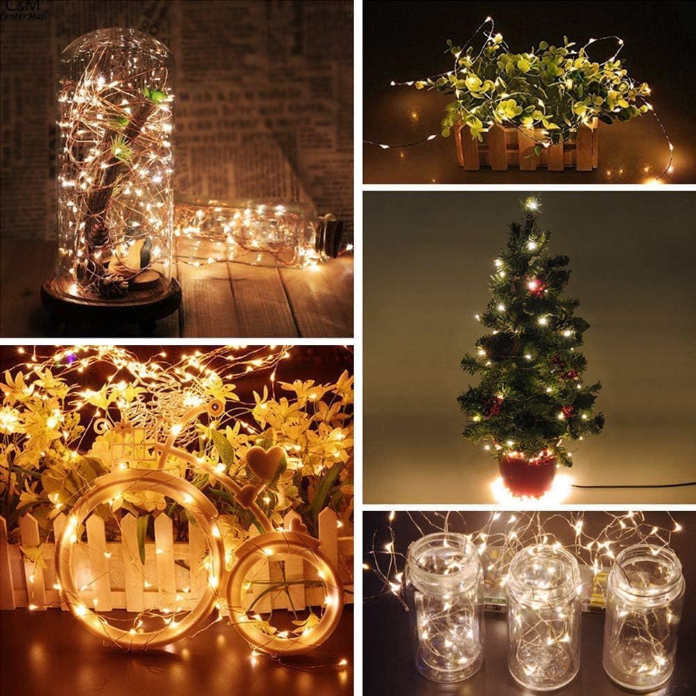 Twinkle Star 300 LED Copper Wire String Lights, Warm White 99 FT