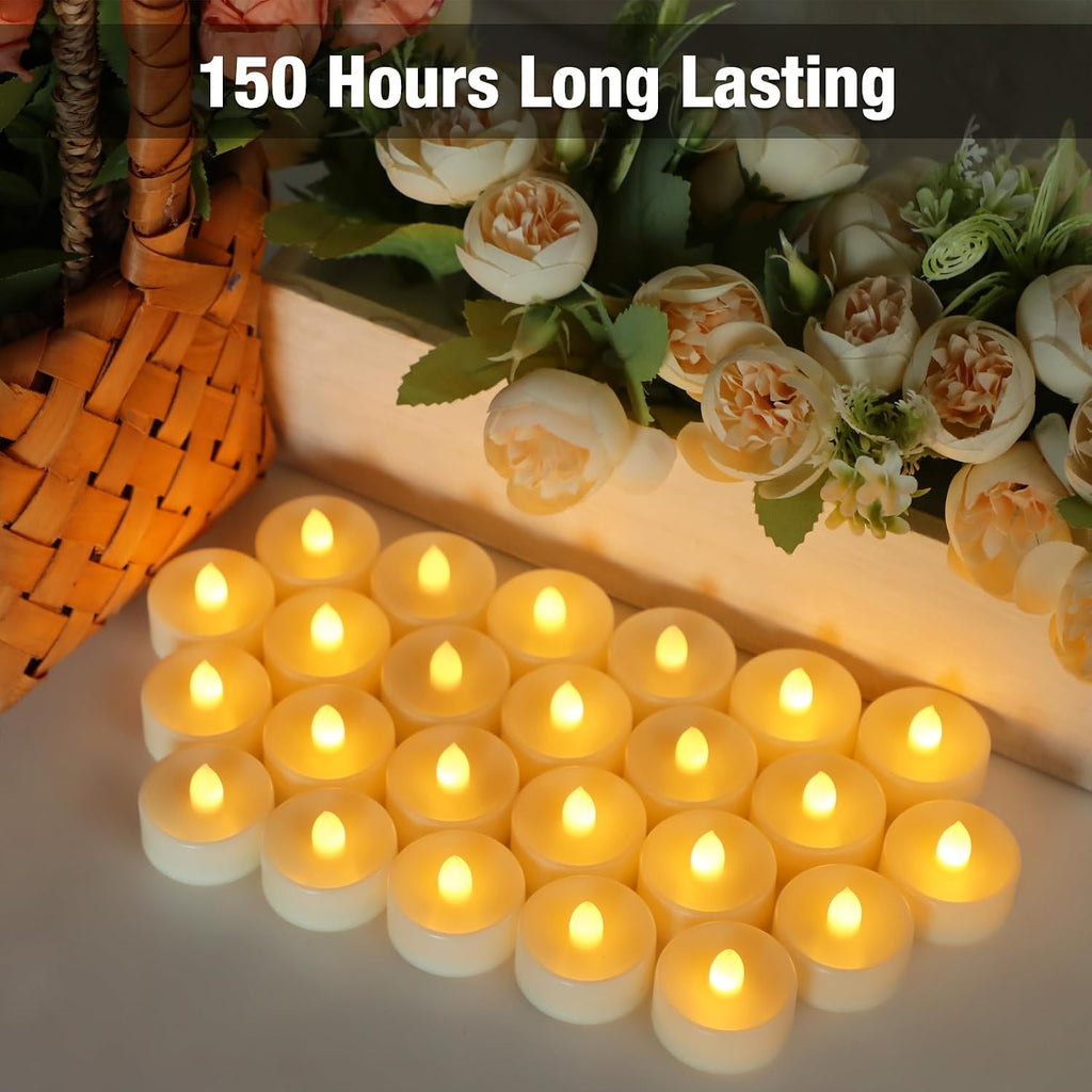 24 Pack Tea Lights Candles Battery Operated Flameless LED Tealights