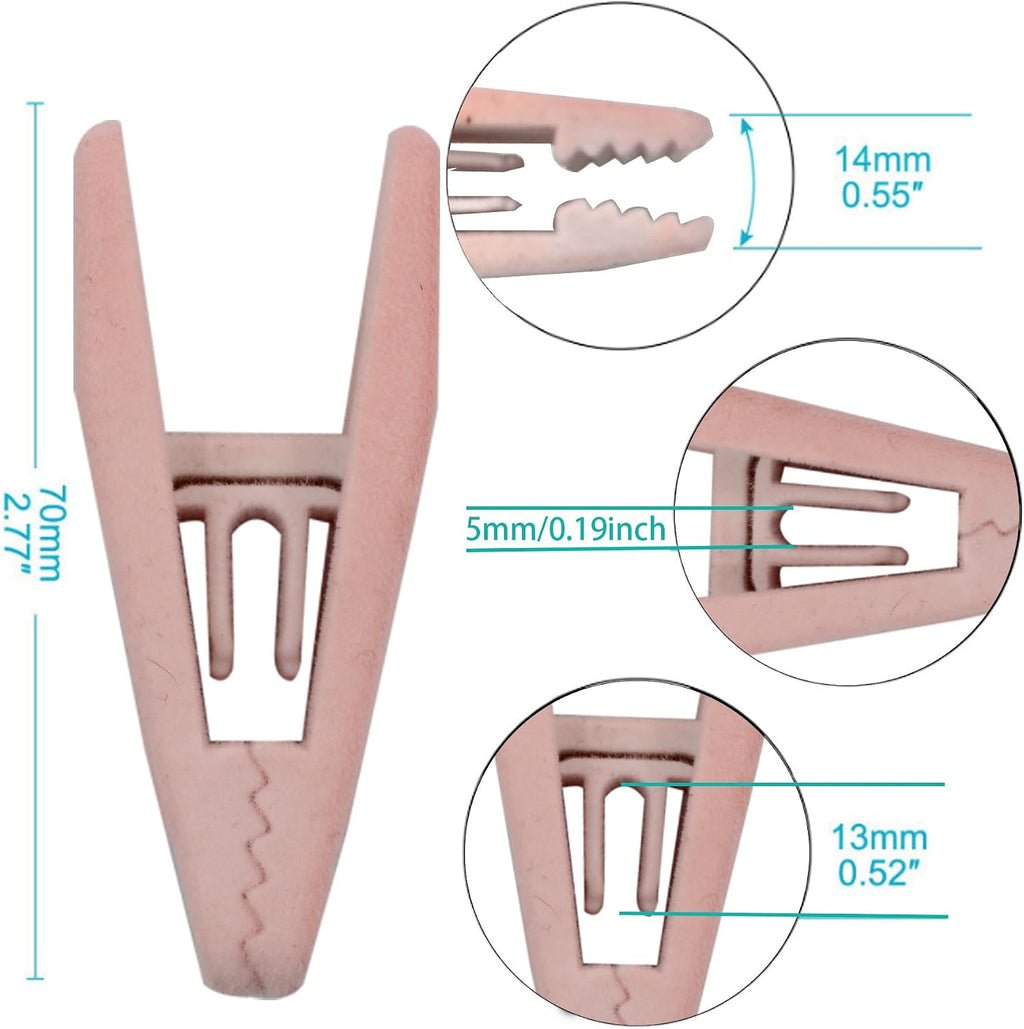Pink Velvet Hanger Clips, 20PCS Non-Slip Strong Finger Clips for Clothes, Pants, Skirts, Ties, Scarves