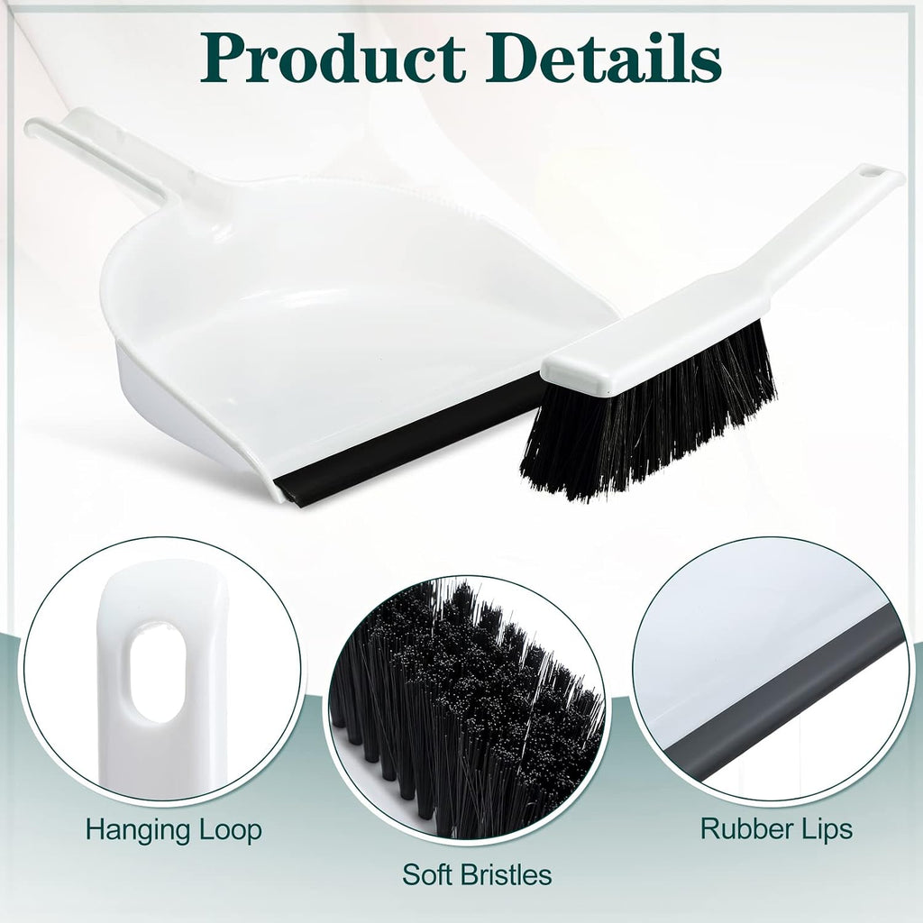 Zubebe 12 Pcs Mini Dustpan and Brush Set, Small Broom and Dustpan Set