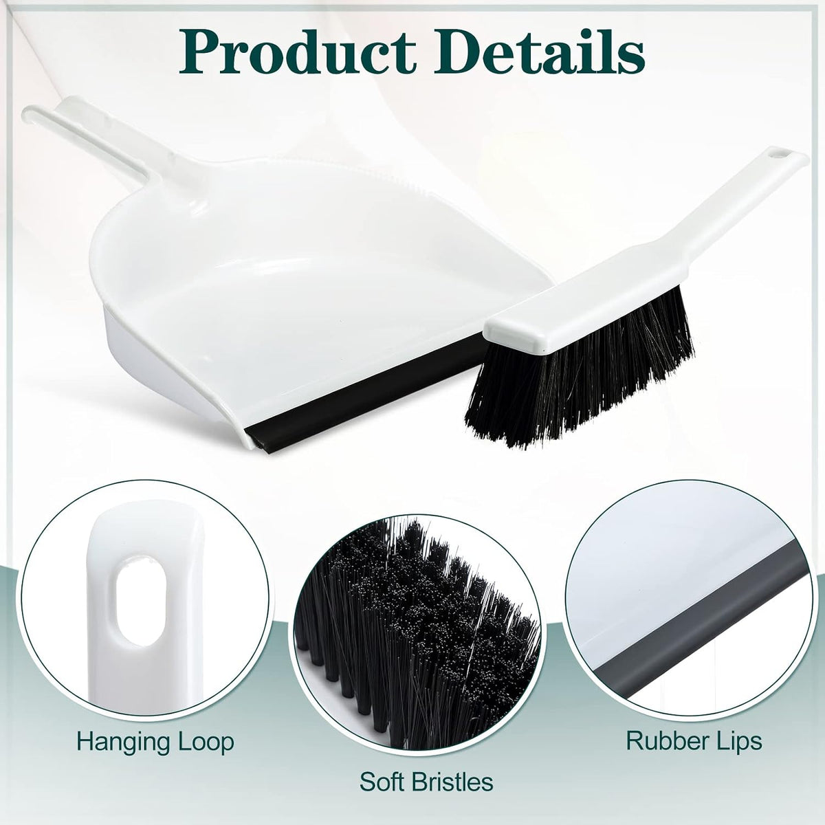 Zubebe 12 Pcs Mini Dustpan and Brush Set, Small Broom and Dustpan Set
