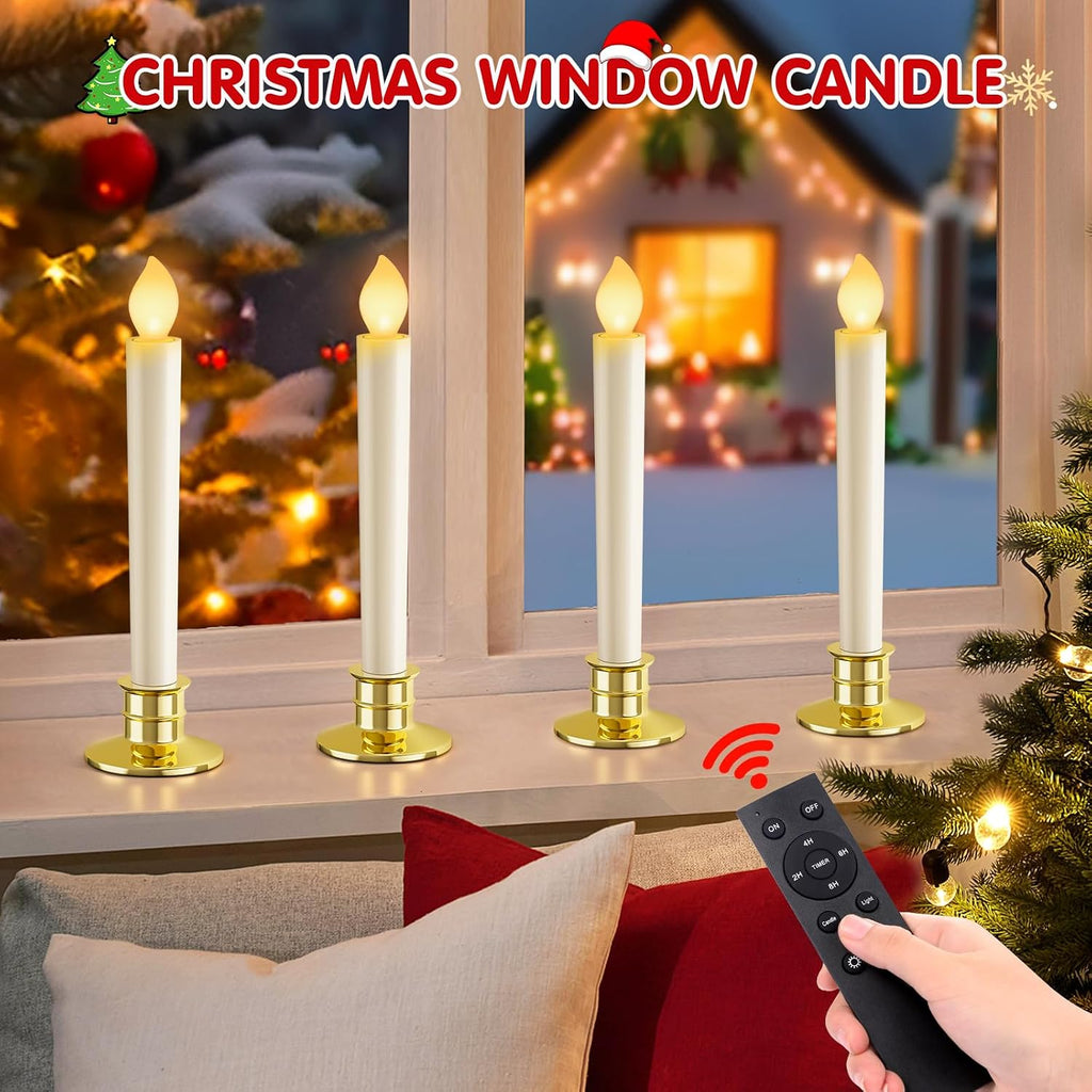 Christmas Window Candles Lights Battery Operated Candles 6 Pack Xmas Decor