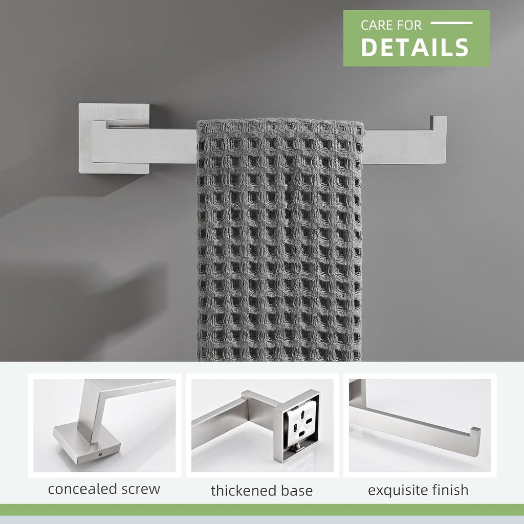 Angle Simple Hand Towel Holder Brushed Nickel, Bathroom Towel Bar 10.24"