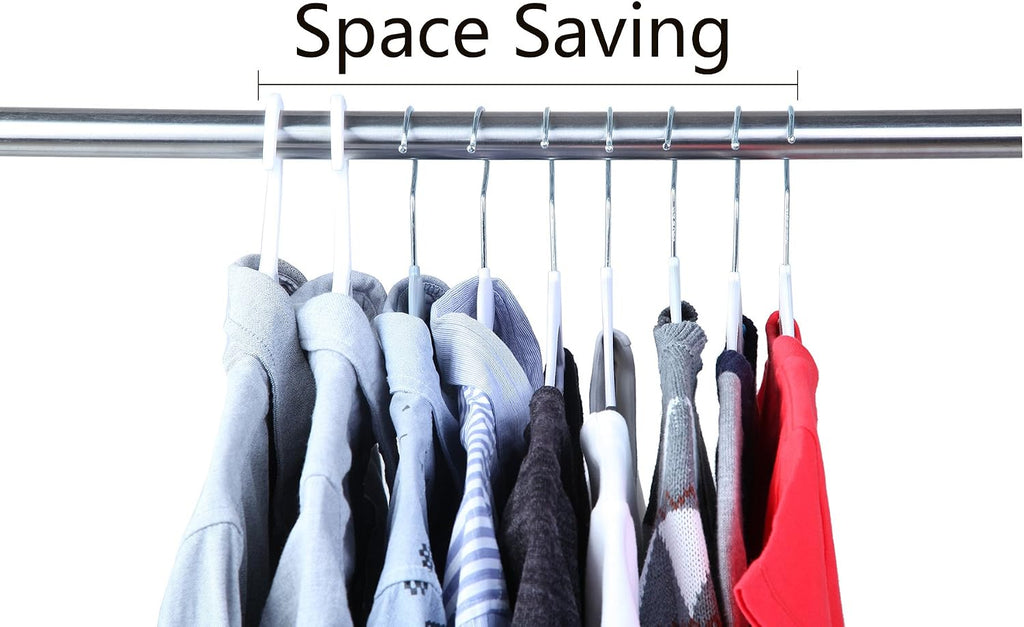 Finnhomy Heavy Duty 50 Pack Plastic Hangers, Clothes Hangers with New Generation Non-Slip Pads,Space Saving Easy Slide Organizer for Bedroom Closet, Great for Shirts, Pants, White