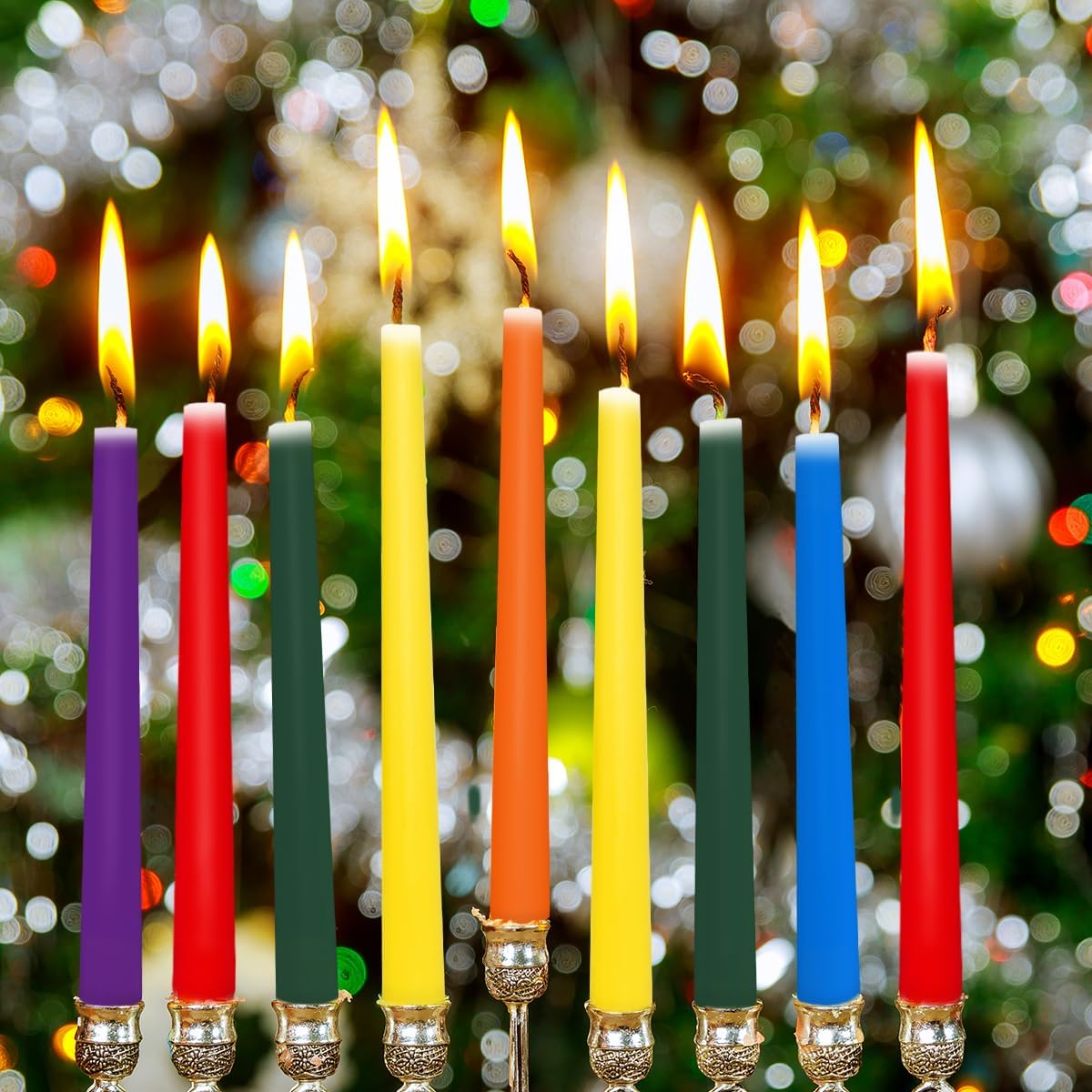 10 Inch Rainbow Taper Candles for Pride Events Supportive Gatherings, 12 Pack Unscented Candlesticks in 6 Colors for Artistic Displays, Seasonal Celebration and Home Decoration