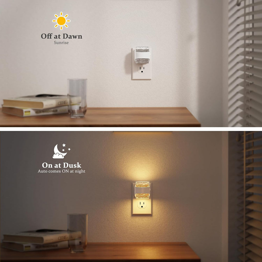 JandCase LED Night Light, Bubble Night Lights Plug into Wall Auto, 3 Color